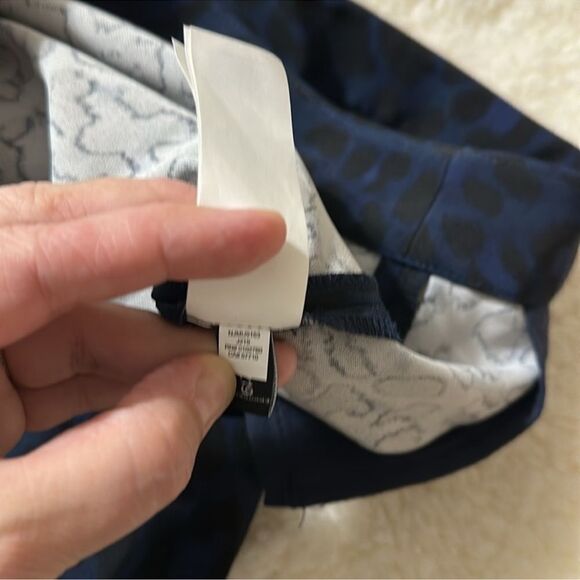 kate spade 16 Wild Ones Navy Blue Black Leopard Print Ankle Cropped Slacks - Picture 13 of 14